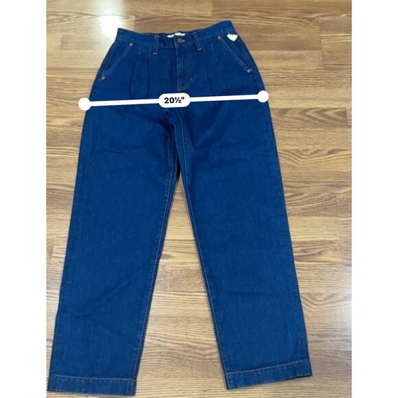 Madewell Baggy Straight Jeans  trousers in Woodham Wash: Pleated Edition 26 - Picture 7 of 14